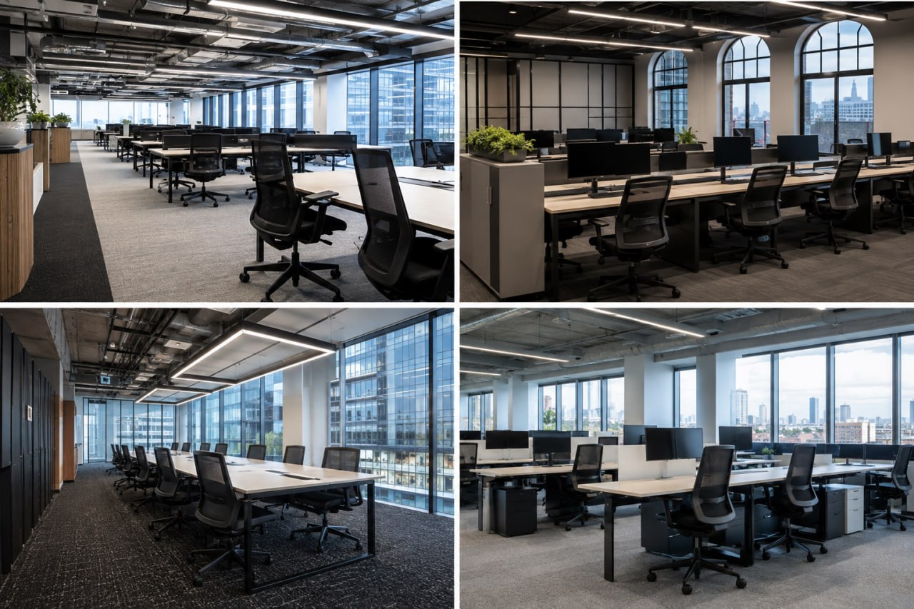 Workspaces furnished with recovered high-quality office chairs
